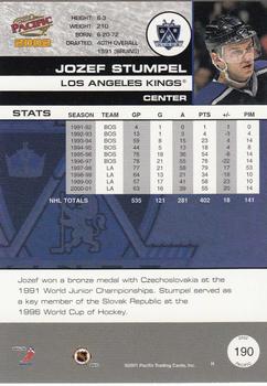 2001-02 Pacific #190 Jozef Stumpel Back