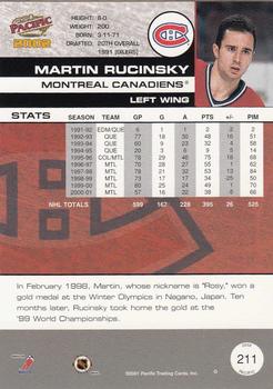 2001-02 Pacific #211 Martin Rucinsky Back