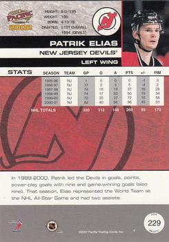 2001-02 Pacific #229 Patrik Elias Back