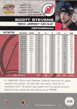 2001-02 Pacific #238 Scott Stevens Back