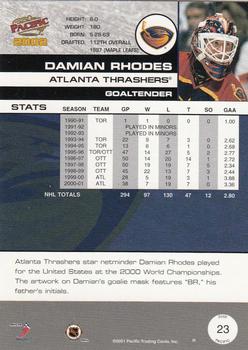 2001-02 Pacific #23 Damian Rhodes Back