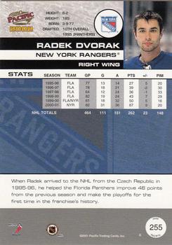 2001-02 Pacific #255 Radek Dvorak Back
