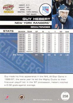 2001-02 Pacific #258 Guy Hebert Back