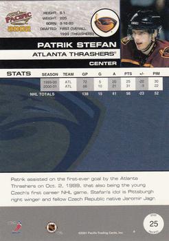 2001-02 Pacific #25 Patrik Stefan Back