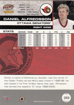 2001-02 Pacific #269 Daniel Alfredsson Back