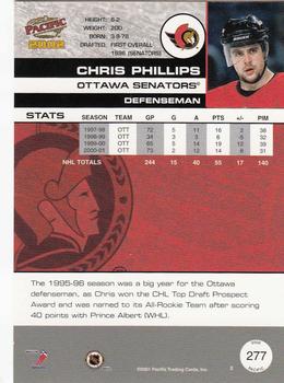 2001-02 Pacific #277 Chris Phillips Back