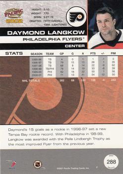 2001-02 Pacific #288 Daymond Langkow Back