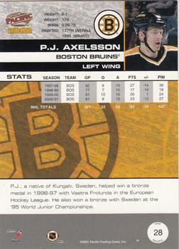 2001-02 Pacific #28 P.J. Axelsson Back