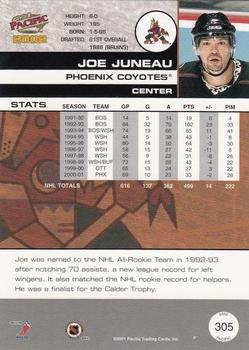 2001-02 Pacific #305 Joe Juneau Back