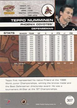 2001-02 Pacific #307 Teppo Numminen Back