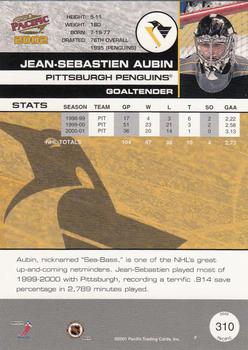 2001-02 Pacific #310 Jean-Sebastien Aubin Back