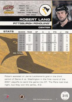 2001-02 Pacific #315 Robert Lang Back