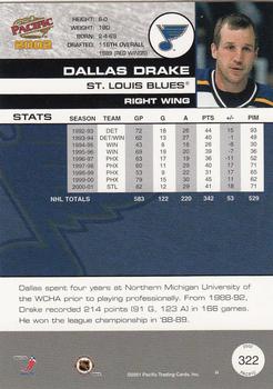 2001-02 Pacific #322 Dallas Drake Back