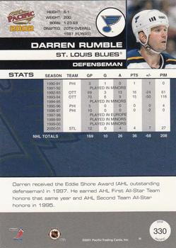 2001-02 Pacific #330 Darren Rumble Back
