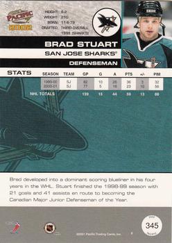 2001-02 Pacific #345 Brad Stuart Back