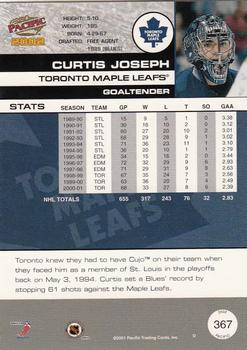 2001-02 Pacific #367 Curtis Joseph Back