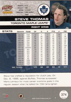 2001-02 Pacific #374 Steve Thomas Back