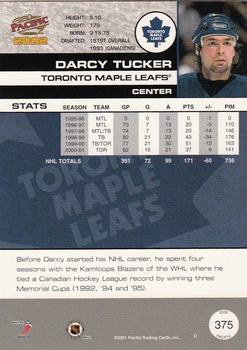 2001-02 Pacific #375 Darcy Tucker Back