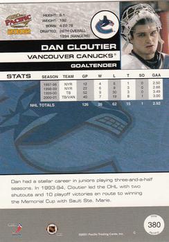 2001-02 Pacific #380 Dan Cloutier Back