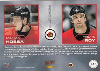 2001-02 Pacific #417 Marian Hossa / Andre Roy Back