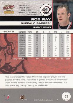 2001-02 Pacific #53 Rob Ray Back