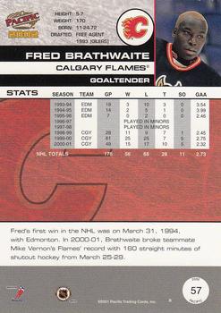 2001-02 Pacific #57 Fred Brathwaite Back