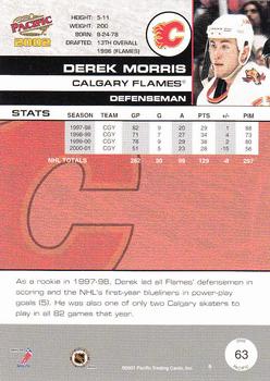 2001-02 Pacific #63 Derek Morris Back