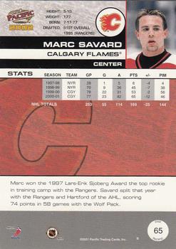 2001-02 Pacific #65 Marc Savard Back