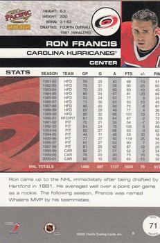 2001-02 Pacific #71 Ron Francis Back