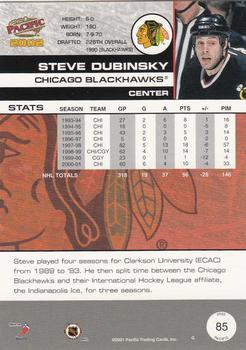 2001-02 Pacific #85 Steve Dubinsky Back