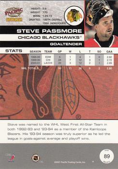 2001-02 Pacific #89 Steve Passmore Back