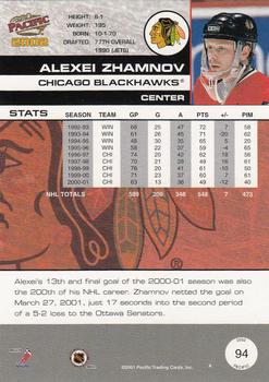 2001-02 Pacific #94 Alexei Zhamnov Back