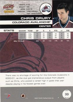 2001-02 Pacific #99 Chris Drury Back