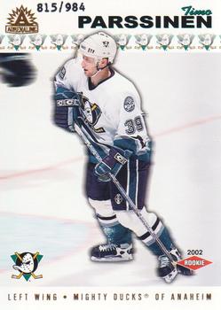 2001-02 Pacific Adrenaline #202 Timo Parssinen Front