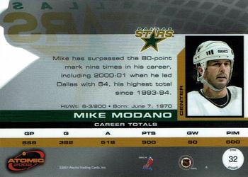 2001-02 Pacific Atomic #32 Mike Modano Back