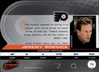 2001-02 Pacific Atomic #74 Jeremy Roenick Back