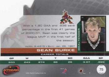 2001-02 Pacific Atomic #75 Sean Burke Back