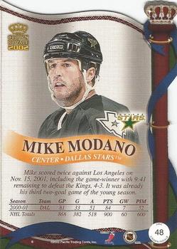 2001-02 Pacific Crown Royale #48 Mike Modano Back