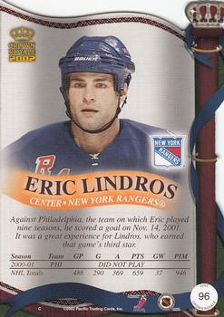 2001-02 Pacific Crown Royale #96 Eric Lindros Back