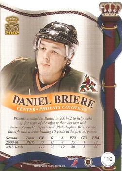 2001-02 Pacific Crown Royale #110 Daniel Briere Back