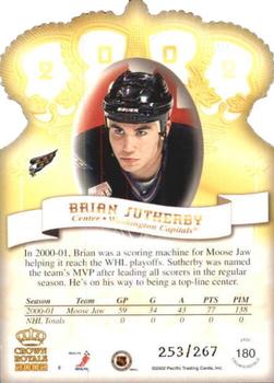 2001-02 Pacific Crown Royale #180 Brian Sutherby Back
