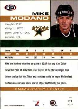2001-02 Pacific Heads Up #31 Mike Modano Back