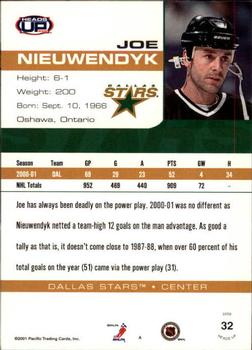 2001-02 Pacific Heads Up #32 Joe Nieuwendyk Back
