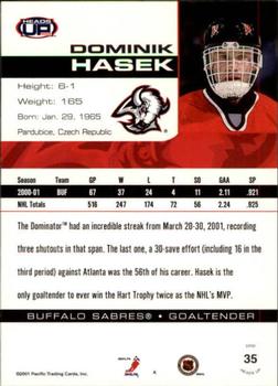 2001-02 Pacific Heads Up #35 Dominik Hasek Back