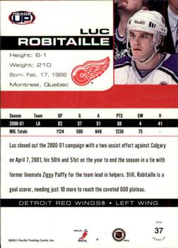 2001-02 Pacific Heads Up #37 Luc Robitaille Back