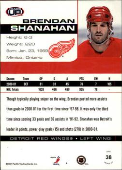 2001-02 Pacific Heads Up #38 Brendan Shanahan Back