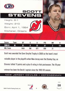2001-02 Pacific Heads Up #58 Scott Stevens Back