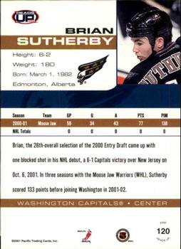 2001-02 Pacific Heads Up #120 Brian Sutherby Back