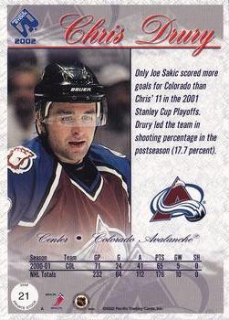 2001-02 Pacific Private Stock #21 Chris Drury Back