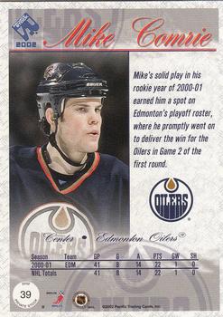 2001-02 Pacific Private Stock #39 Mike Comrie Back